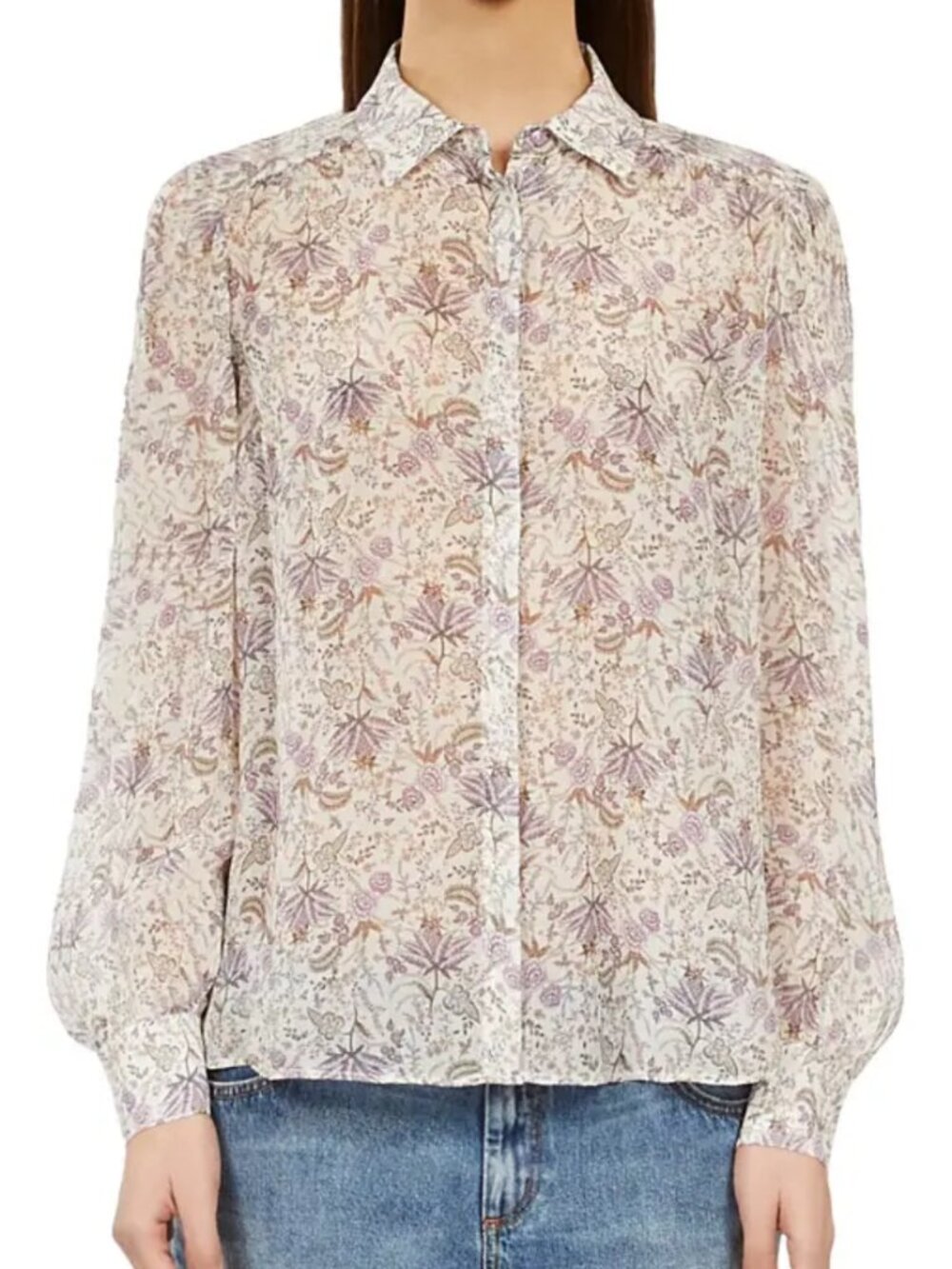 The Kooples Floral Button Front Shirt